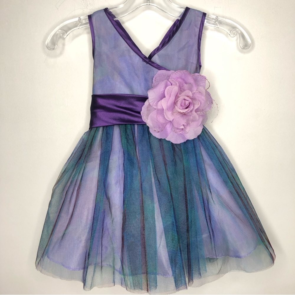 Chic Baby purple & teal tulle Sleeveless DressSZ 2T. E9